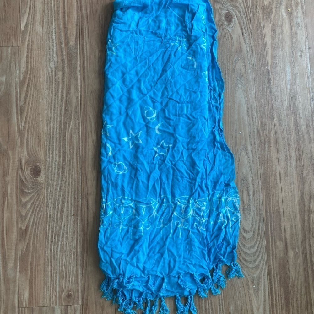 Light Blue Rayon Scarf - Picture 3 of 6